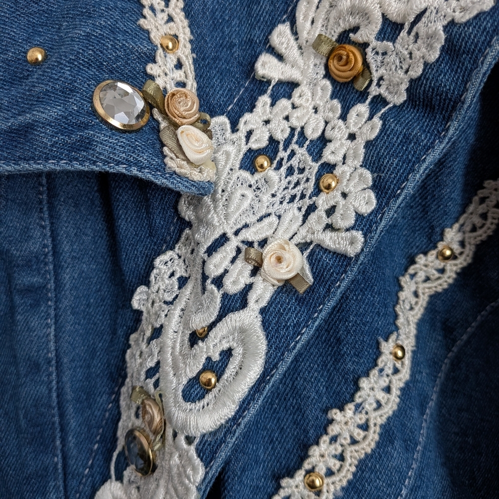 80s Pado Western Embellished Denim Jacket - Picture 4 of 6